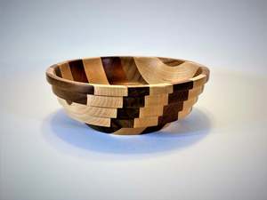 Tazón de ensalada de madera de caucho premium, juego de tazones de madera rústicos tropicales pintados, tazón grande de madera tallada para sopa o palomitas, tazón de madera - Product Image 3
