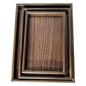 Elegante Bandeja de Servir Rústica de Madera, Hecha a Mano, de Madera Maciza, Juego de 3 Bandejas Otomanas para Servir el Desayuno - Product Image 4