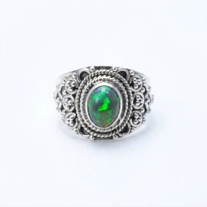 Natural Black Ethiopian <b>Opal</b> 925 Sterling <b>Silver</b> Gemstone <b>Ring</b> Designer Handmade Jewelry Wholesale for Women - Product Image 1