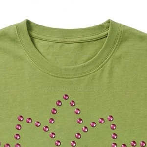 T-shirt en coton décontracté personnalisé avec strass graphiques et cristaux scintillants, vente en gros, OEM ODM - Product Image 3
