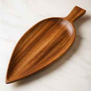 Bandeja de Servir de Madera de Acacia de Primera Calidad, Ecológica, Estilo Moderno, Multifuncional, Plato para Sushi, Bandeja para Té y Aperitivos - Product Image 3