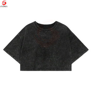 T-shirt court personnalisé pour femme, en coton oversize, idéal pour la sérigraphie, la broderie, la sublimation et l'étiquetage privé - Product Image 5