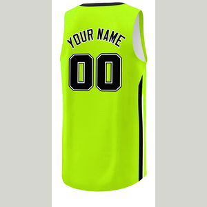 Free Design Customization Logo Printing Men's Neon Green Basketball Jersey Breathable Quick Drying Throwball Shirt - Product Image 3