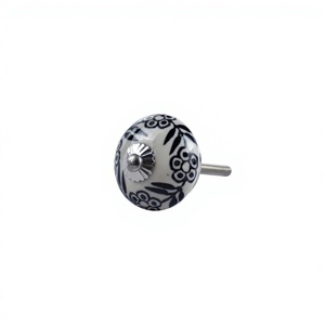 Artistic Ceramic Knobs With Floral Motif <b>for</b> Modern Kitchen Cabinets and Drawer <b>Pulls</b> by Axiom <b>Home</b> Accents - Product Image 1