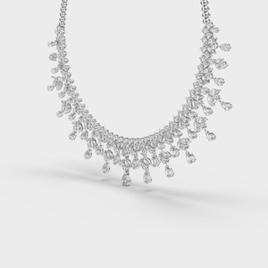 Designer 18KT Gold Plated Lab Created Diamond IGI Certified <b>Statement</b> <b>Necklace</b> | Premium Bridal Wedding Engagement Jewelry - Product Image 3