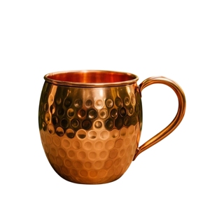 Classic Moscow Mule Pure Copper <b>Mug</b> featuring Round <b>Golf</b> Ball Honeycomb Texture and High-Gloss Protective Lacquer for Home. - Product Image 3
