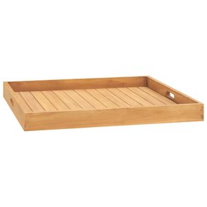 Plateau de service en teck massif 27,6"x27,6"-Durable et élégant - Product Image 1