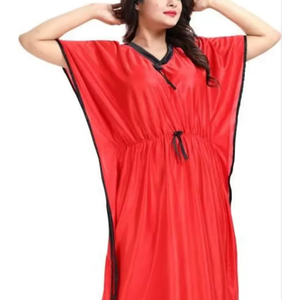 Kaftan Handmade Moroccan kaftan Dress Batwing Wide Sleeve V Neck Polyester Regular Fit Casual Evening Party <b>Flared</b> Sleep Wear - Product Image 1