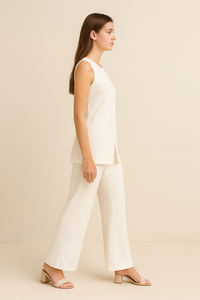 Combinaison de luxe sans manches bleu sarcelle avec fermeture éclair dorée, taille peplum, pantalon large, tissu polyester, tailles M, L, XL, XXL, style indien et pakistanais - Product Image 4