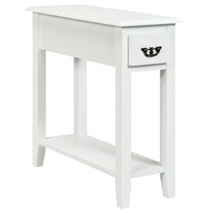 2-Tier Narrow Nightstand End Bedside Sofa <b>Side</b> Table - Product Image 2