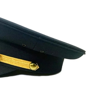 หมวกปักลายมือคุณภาพสูง OEM สำหรับทุกเพศทุกวัย  ขนาดสั่งทำได้  วัสดุผ้าขนสัตว์  สายรัดสีทอง  ผ้าฝ้ายเรียบ  ปีกหมวกแบบยูนิฟอร์ม - Product Image 6