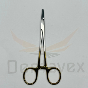 Porte-aiguilles Mayo Hegar en acier inoxydable de qualité médicale, 6 pouces, poignées plaquées or avec inserts en carbure de tungstène pour la chirurgie - Product Image 1