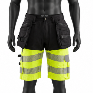 Shorts de travail haute visibilité, robustes, réfléchissants, avec poches cargo pour outils, vêtements de travail de sécurité pour hommes - Product Image 1