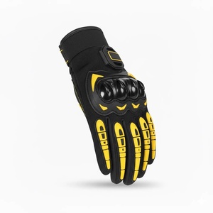 Gants en cuir à doigts entiers avec grip en silicone antidérapant pour le cyclisme, fermeture auto-agrippante pour hommes, été - Product Image 4