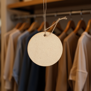 Etichetta in Legno Rotonda da Appendere Ilan 8cm con Cordino per Etichette di Abbigliamento - Product Image 2
