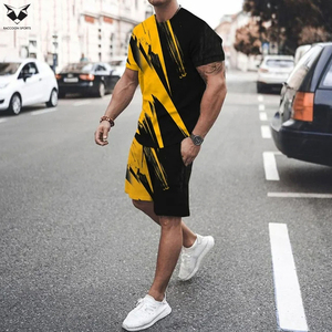 2026 Men’s Summer Fashion Wear 3D Digital Printed Short Sleeve Two Piece <b>Set</b>, Outdoor Sports Jogging Short Sleeve Top and Shorts - Product Image 6