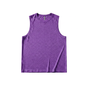 เสื้อกล้ามคอกลมสีฟ้าอ่อนสำหรับผู้ชาย แบบถัก สีพื้น ใส่ลำลองหรือออกกำลังกายได้ - Product Image 6