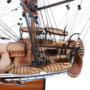 T003 - Handcrafted Amerigo Vespucci Painted Wooden Model Ship Nautical Cedar <b>Rustic</b> Home <b>Office</b> Decoration 95Lx27Wx81H Cm - Product Image 5