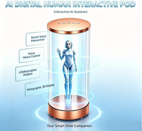 Lecteur holographique 3D cylindrique de 7 pouces, assistant vocal IA, Azure Open AI LLM, Android 13, réduction de bruit AEC intégrée
