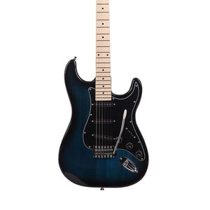 Guitare acoustique électrique ST élégante de 39 pouces, pickguard noir, haute qualité, prix abordable, corps en acrylique noir, palissandre bleu foncé - Product Image 3