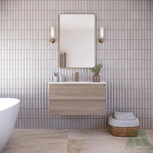 Meubles-lavabos muraux en bois modernes de qualité supérieure du Vietnam, 2 tiroirs sans poignée, design minimaliste, montage facile, direct usine - Product Image 1