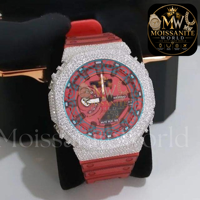 Montre-bracelet de luxe pour homme en acier inoxydable, entièrement sertie de diamants Moissanite VVS, mouvement à quartz analogique 20 mm, édition limitée