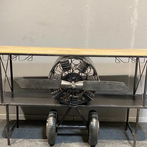 Meilleure Collection : Table de Bar Console Industrielle Vintage avec Moteur d'Avion, Décoration Hélice, Porte-Bouteilles et Art Antique de l'Himalaya - Product Image 2