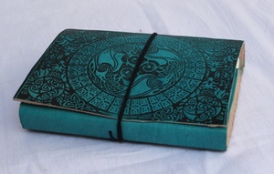 Premium Custom-Made Size A5 Genuine Leather Blue Color Journals Diary Handmade Soft Cover Travel Notebook Blank White Pages <b>Book</b> - Product Image 3