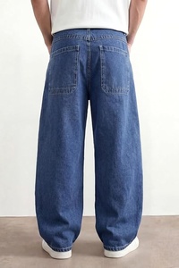 Men's Wide Leg <b>Jeans</b> High Waist Loose Fit Casual Denim Pants 100% Cotton Woven Material <b>Chain</b> Decoration - Product Image 5