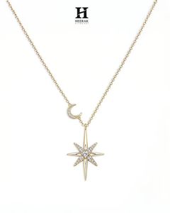 Pendentif Étoile et Lune Élégant, Diamant Certifié IGI/GIA, Bijoux Fins, Service de Fabrication de Bijoux Personnalisés OEM/ODM - Product Image 1