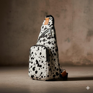 Bolso de Pecho Unisex de Cuero Genuino, Estilo Vintage, Bandolera, Cierre de Cremallera, Impermeable, Gran Capacidad para Viajes - Product Image 2