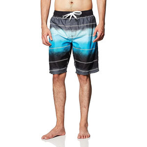 Nouveau short de bain décontracté pour homme en polyester, à taille élastique, séchage rapide, couleur unie, avec logo personnalisé, écologique - Product Image 4