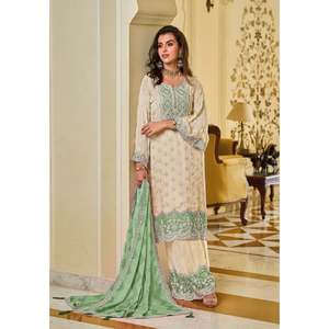 เสื้อ Plazzo dupatta ปาร์ตี้อินเดียและปากีสถานที่สวยงาม - Product Image 4