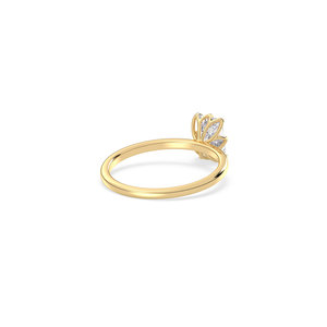Anillos de compromiso solitarios REYES Fine Jewel con diamante cultivado en laboratorio de 1 quilate, corte radiante, oro sólido de 14K, certificado IGI, para mujer. - Product Image 4