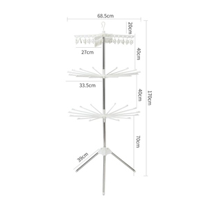 Nuevo diseño de tendedero giratorio de 3 niveles, tendedero de ropa portátil para interiores, soporte de secado personalizable. - Product Image 2