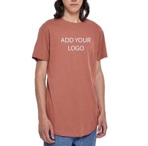 Chemises pour hommes en coton 100% uni, col rond, manches courtes, impression sérigraphique personnalisée de haute qualité, ourlet incurvé, écologiques. - Product Image 1