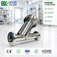 Filtre en Y en acier inoxydable sanitaire poli miroir SS304 à raccord Tri-Clamp pour conduites alimentaires et de boissons