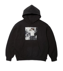 Sweat-shirt à capuche noir surdimensionné pour homme, 100% coton molletonné, imprimé, poche avant, style décontracté hiver, manches classiques, écologique - Product Image 3