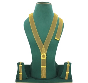 สร้อยคอพร้อมต่างหูชุดเครื่องประดับทองเหลืองแท้ UAE Dubai สร้อยคอดีไซน์ชุดเครื่องประดับ - Product Image 3