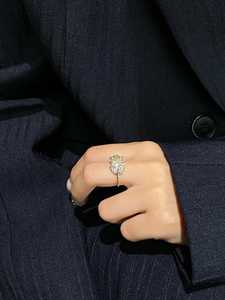 Anillo Floral Vintage con Diamante Cultivado en Laboratorio, Corte Redondo, para Mujer, con Oro Sólido de 14K, Regalo de Compromiso para Parejas - Product Image 5