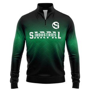 Sweat-shirt pour homme personnalisé en coton imprimé sérigraphié, avec logo frontal en strass brodé, demi-zip, épais - Product Image 1