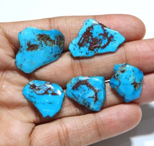 turquoise rough slices for jewelry making rough Gemstone Natural Arizona turquoise slab stone for jewelry pendant gemston - Product Image 1