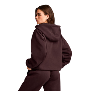 Sweat-shirt à capuche à manches longues pour femme, pull décontracté en polaire, vêtements de sport doux, confortables et chauds pour tous les jours, personnalisable OEM ODM - Product Image 2