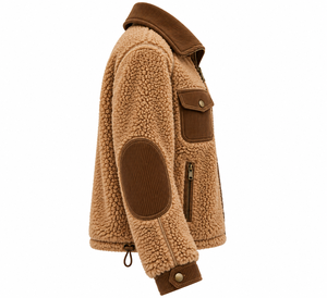 Veste en polaire sherpa épaisse de haute qualité pour femmes, fermeture éclair, col rabattable, poche en velours côtelé, manteau d'hiver, fabricant OEM - Product Image 3