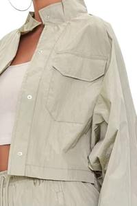 Conjunto de 2 Piezas de Chaqueta Cortavientos de Nailon para Mujer, con Capucha y Cordón Ajustable, Impermeable, Ecológico, Resistente al Viento, Estampado, Sólido, Elegante - Product Image 6