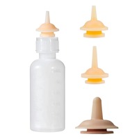 Kit d'alimentation pour animaux de compagnie nouveau-nés, biberon de 55 ml avec tétines en silicone de remplacement pour chatons, chiots, lapins