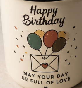 <b>Bulk</b> Buy Iron Enamel <b>Mug</b> Happy Birthday Balloon Print Cream Metal Coffee Cup Manufacturer Direct Wholesale Marketplace - Product Image 4