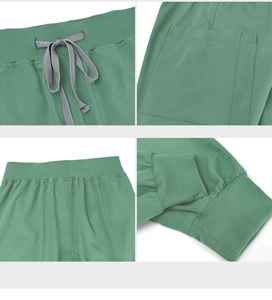 Uniforme d'hôpital unisexe, ensemble de blouses médicales extensibles dans les 4 sens, lavables, col en V, et pantalon de jogging à cordon de serrage - Product Image 3