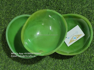 Ensemble de saladiers et de coupes à fruits en résine écologique de qualité supérieure, design moderne, motif vert en spirale, pour les mariages, les fêtes et les entreprises - Product Image 3