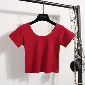 Débardeur court en coton décontracté de haute qualité coréen pour femme, col rond, idéal pour l'été – Vêtements féminins - Product Image 2